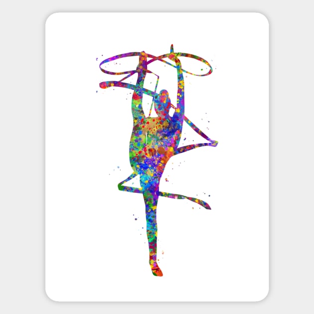 Rhythmic gymnastics ribbon Sticker by Yahya Art